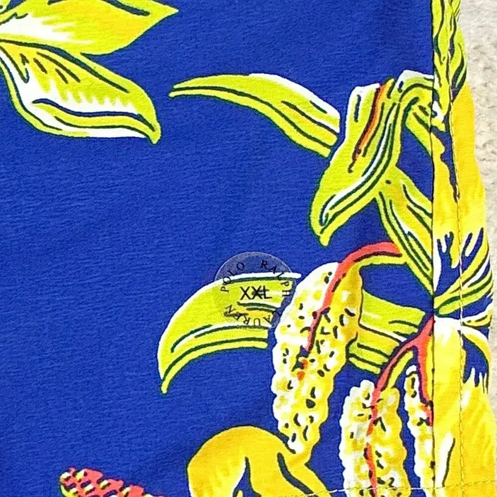 Polo Ralph Lauren Swim Trunks Mens XXL Blue Floral Hawaiian Aloha Beach Surf